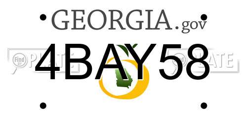4BAY58 Georgia License Plate