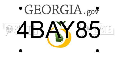 4BAY85 Georgia License Plate
