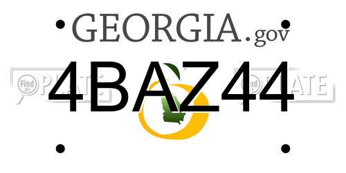 4BAZ44 Georgia License Plate