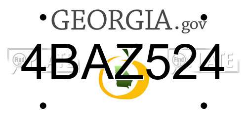 4BAZ524 Georgia License Plate