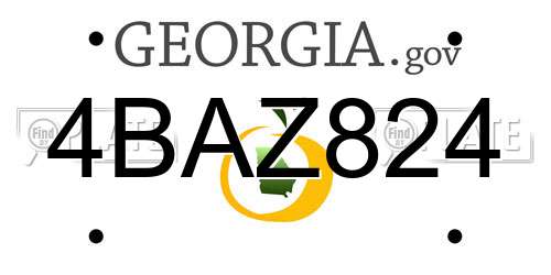 4BAZ824 Georgia License Plate