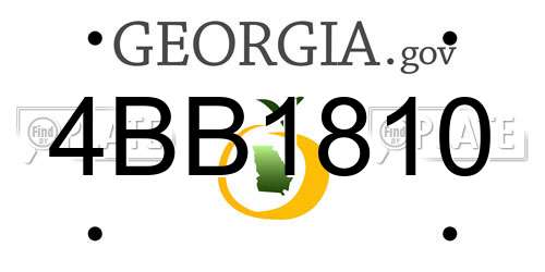 4BB1810 Georgia License Plate