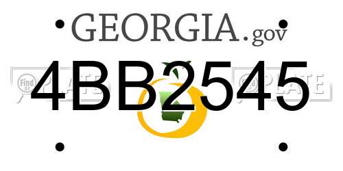 4BB2545 Georgia License Plate