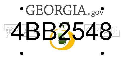 4BB2548 Georgia License Plate