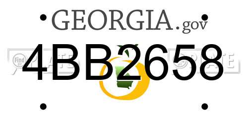 4BB2658 Georgia License Plate