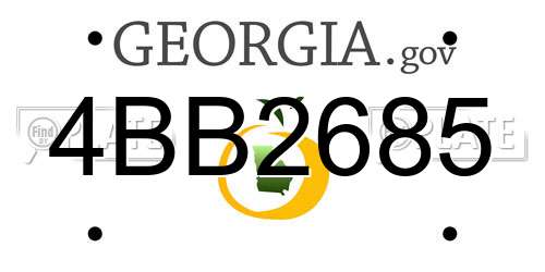 4BB2685 Georgia License Plate