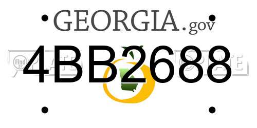 4BB2688 Georgia License Plate