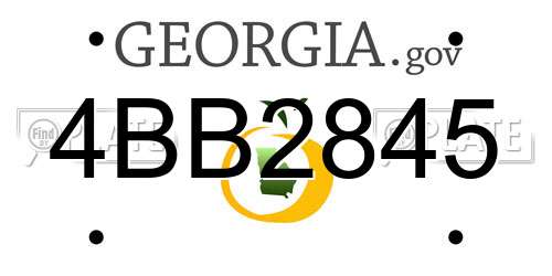 4BB2845 Georgia License Plate