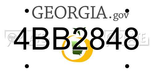 4BB2848 Georgia License Plate