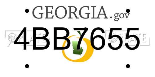 4BB7655 Georgia License Plate
