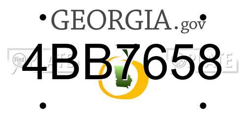 4BB7658 Georgia License Plate