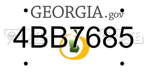 4BB7685 Georgia License Plate