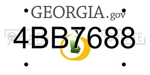4BB7688 Georgia License Plate