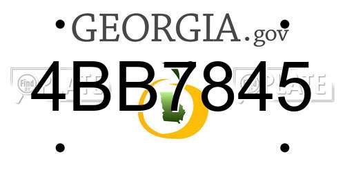 4BB7845 Georgia License Plate
