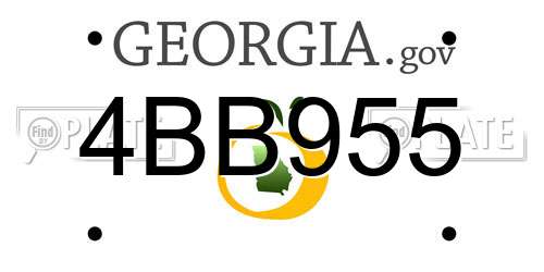 4BB955 Georgia License Plate