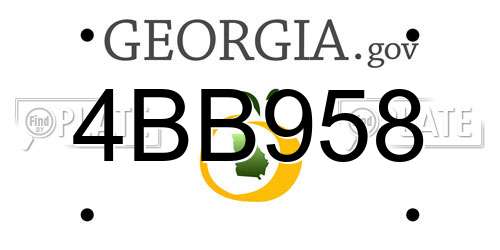 4BB958 Georgia License Plate