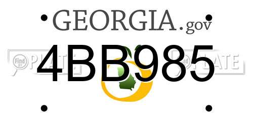 4BB985 Georgia License Plate