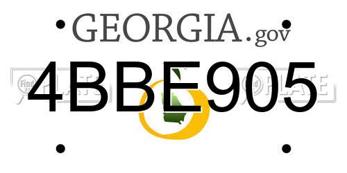 4BBE905 Georgia License Plate