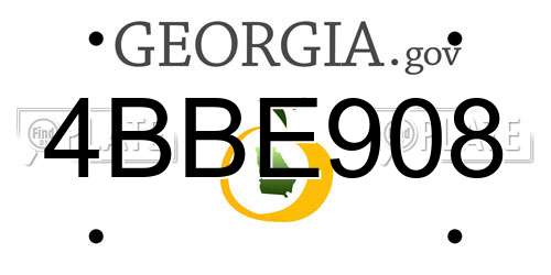 4BBE908 Georgia License Plate