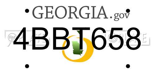 4BBT658 Georgia License Plate