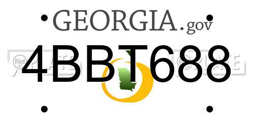 4BBT688 Georgia License Plate