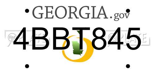4BBT845 Georgia License Plate