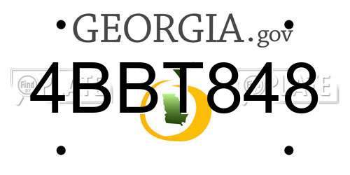 4BBT848 Georgia License Plate