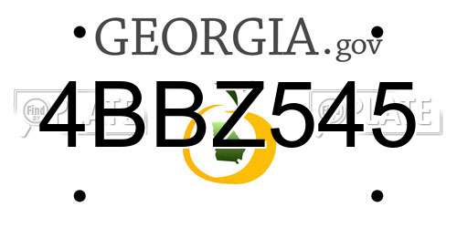 4BBZ545 Georgia License Plate