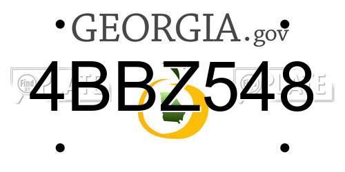4BBZ548 Georgia License Plate