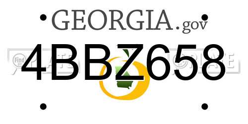4BBZ658 Georgia License Plate
