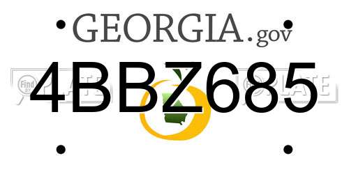 4BBZ685 Georgia License Plate