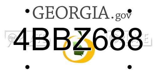 4BBZ688 Georgia License Plate