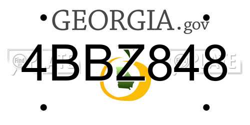 4BBZ848 Georgia License Plate