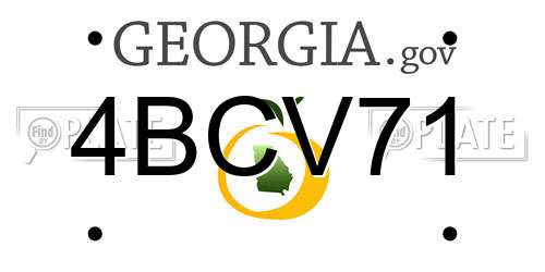 4BCV71 Georgia License Plate