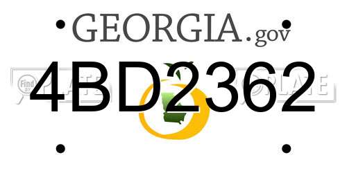 4BD2362 Georgia License Plate