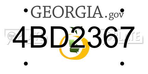 4BD2367 Georgia License Plate