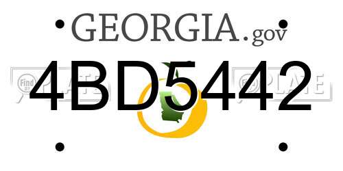 4BD5442 Georgia License Plate