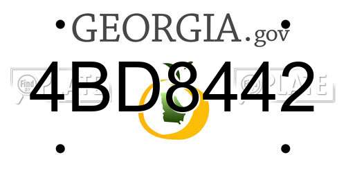 4BD8442 Georgia License Plate