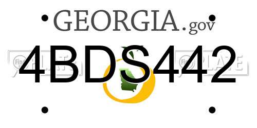 4BDS442 Georgia License Plate
