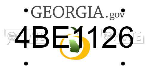 4BE1126 Georgia License Plate