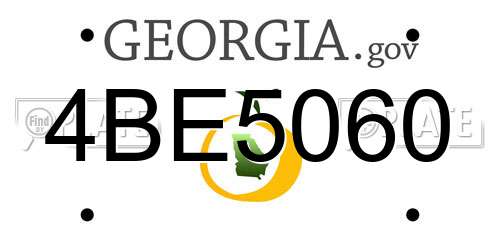 4BE5060 Georgia License Plate