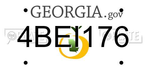 4BEI176 Georgia License Plate