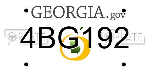 4BG192 Georgia License Plate