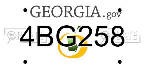 4BG258 Georgia License Plate
