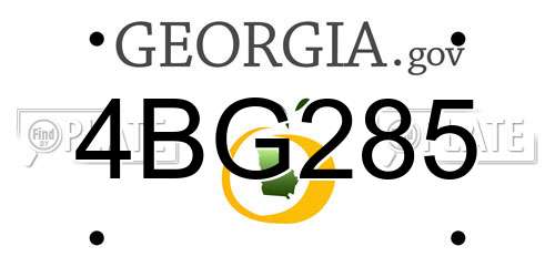 4BG285 Georgia License Plate