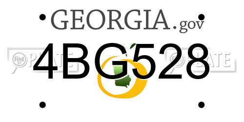 4BG528 Georgia License Plate