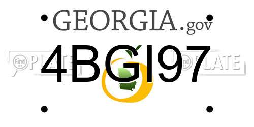 4BGI97 Georgia License Plate