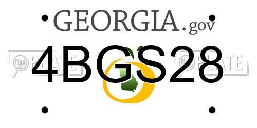 4BGS28 Georgia License Plate