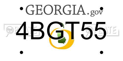 4BGT55 Georgia License Plate