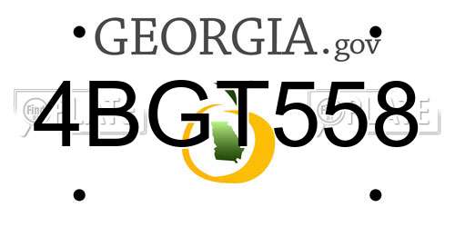 4BGT558 Georgia License Plate